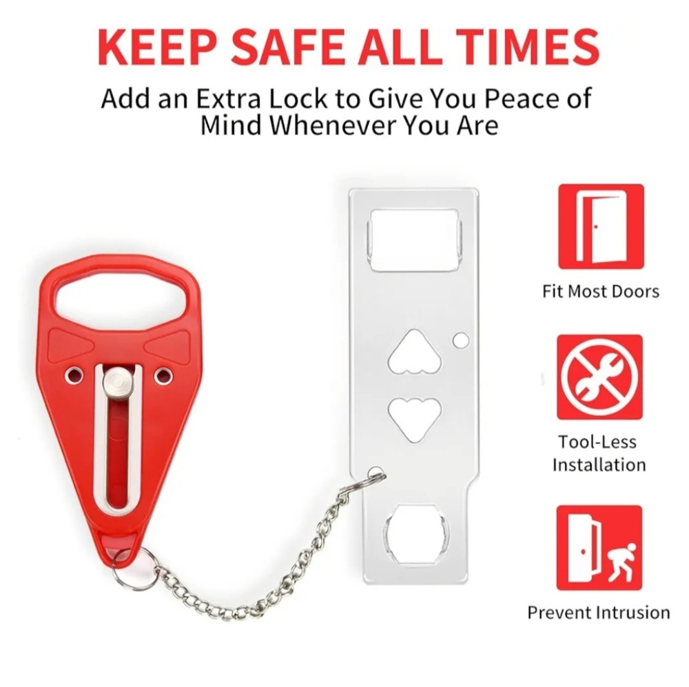Portable Door Lock 2 pack. Hotel door locks
